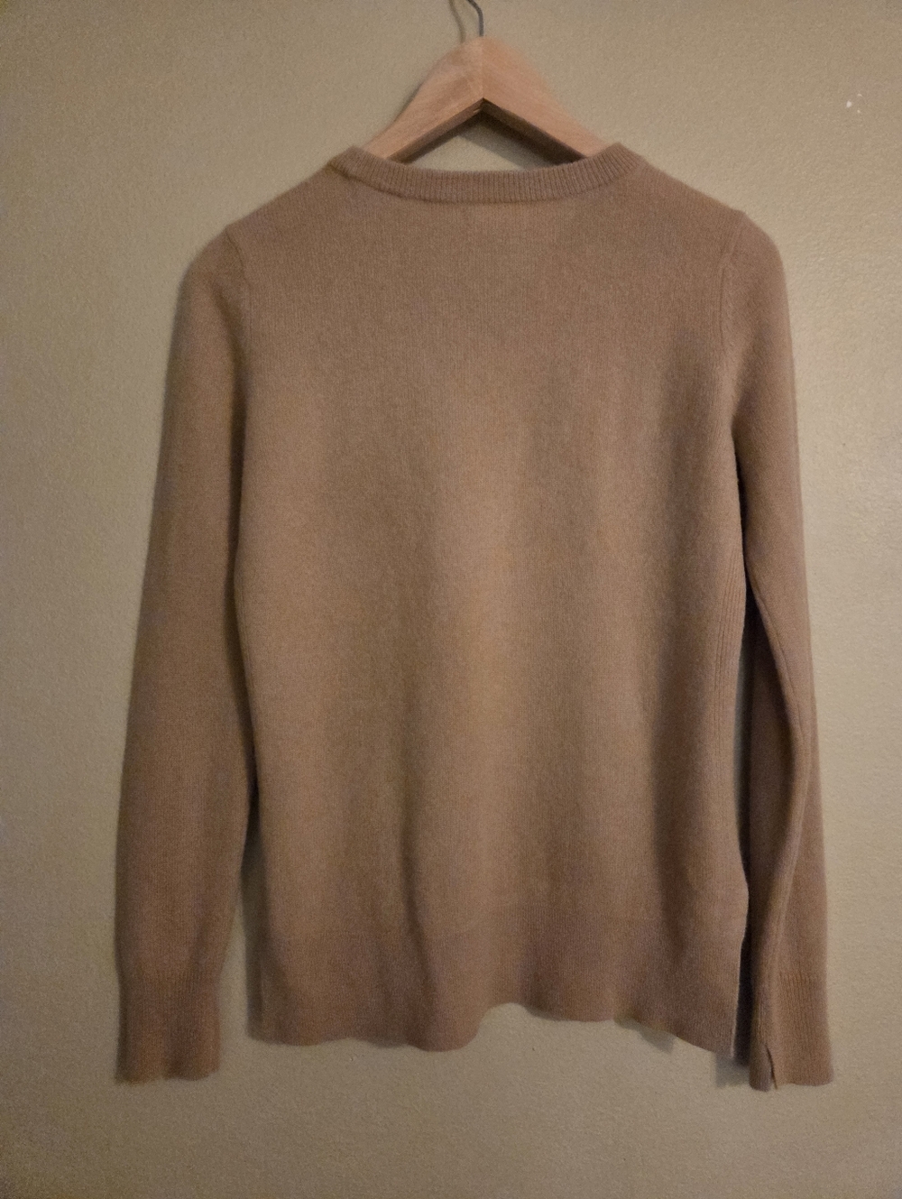 HALOGEN Khaki Tan 100% Cashmere Crewneck Lightweight Minimalist Sweater Womens S - Picture 5 of 12